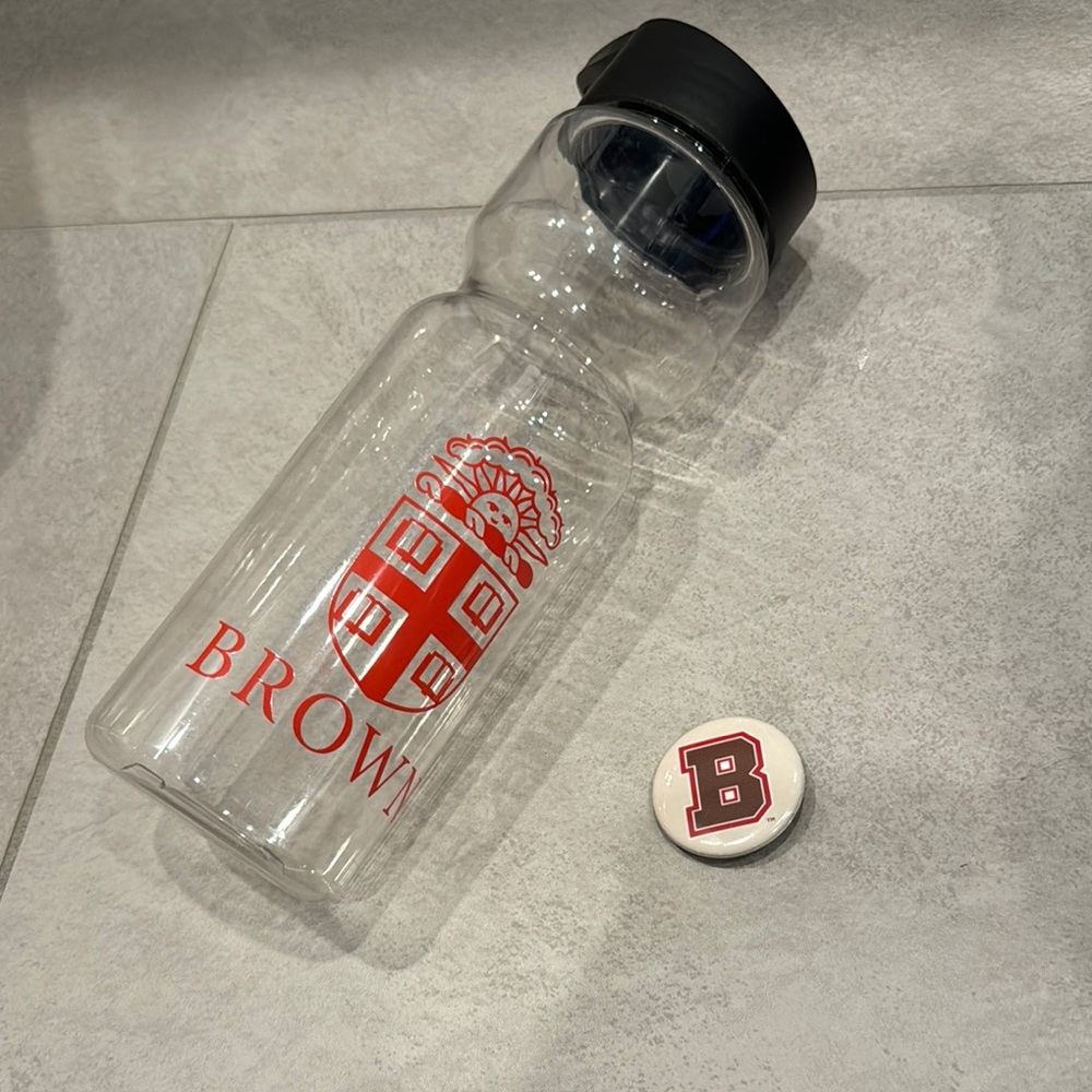 Brown University Water Bottle and Pin